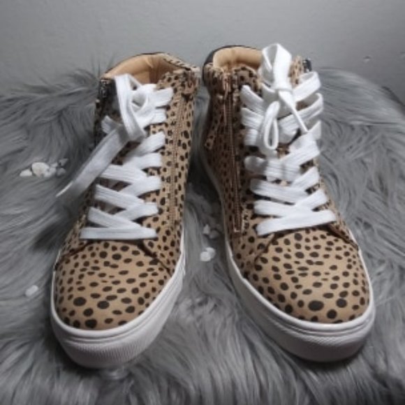 Brooklin Shoes - Women's Brooklin High Top Leopard Print Sneakers